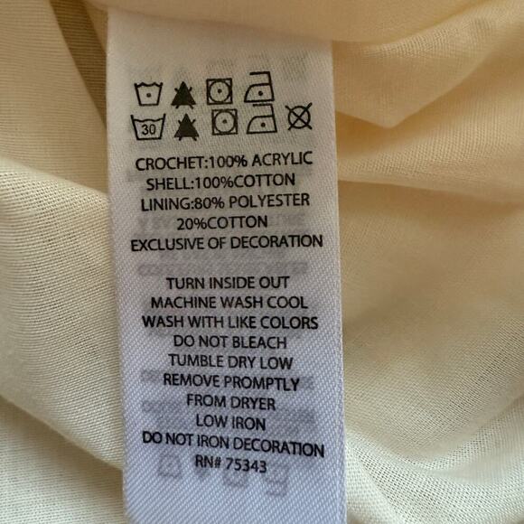 Haute Hippie Kids Crochet Ruffle Strap Dress Cream Size 18M Boho Chic Heirloom - Picture 4 of 5